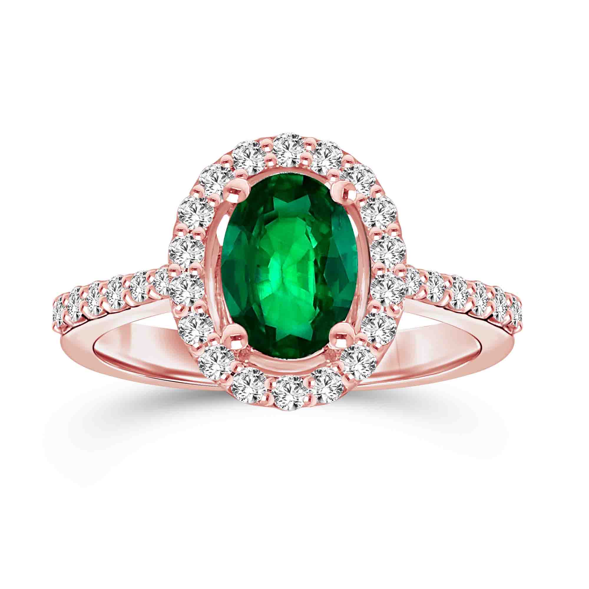 0.90 Karat Zümrüt Pırlanta Yüzük - Görsel 2