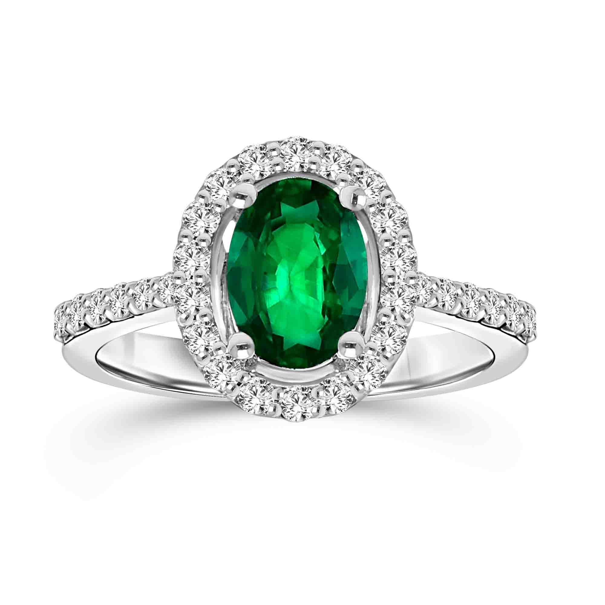 0.90 Karat Zümrüt Pırlanta Yüzük