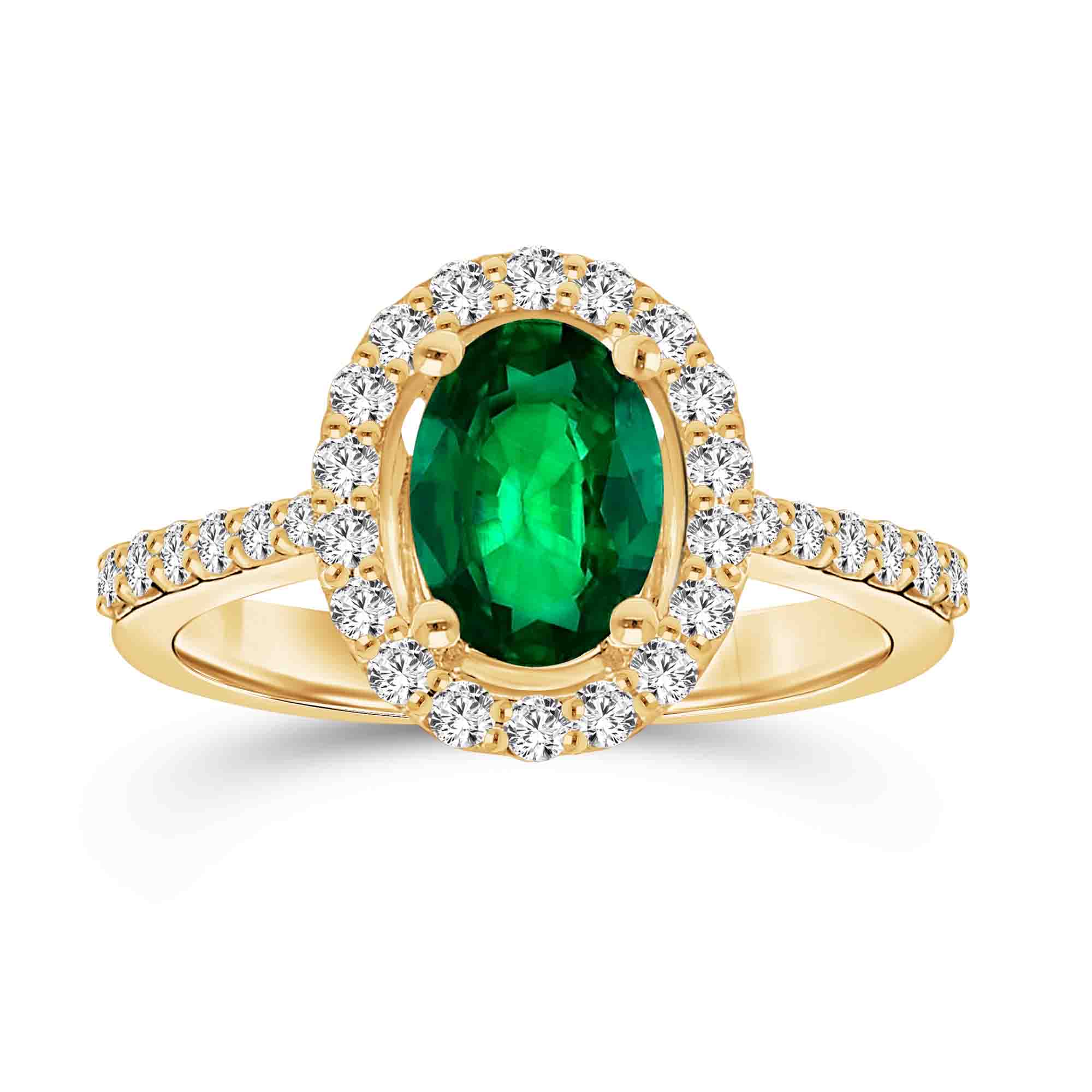 0.90 Karat Zümrüt Pırlanta Yüzük - Görsel 3