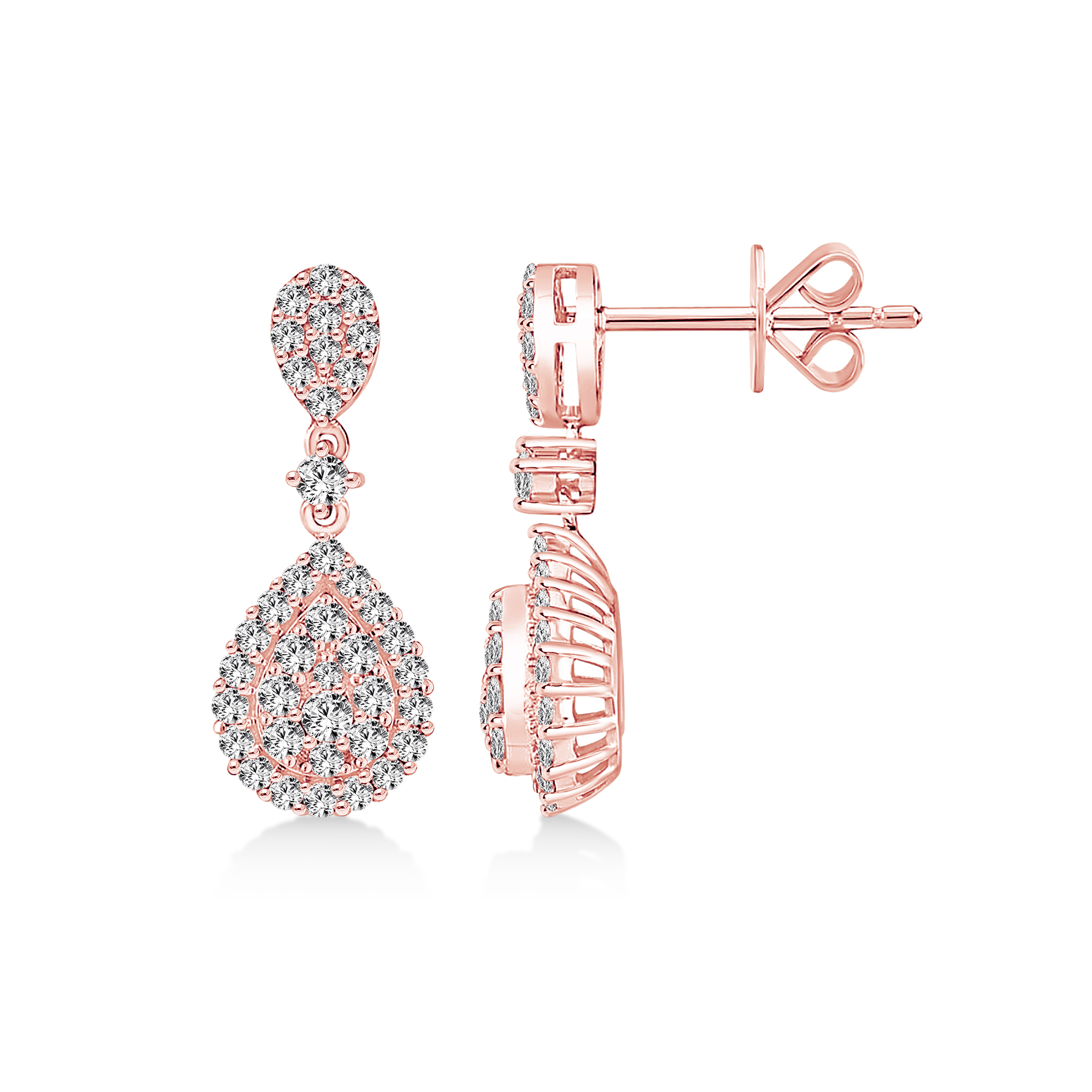 0.72 Karat Tasarım Pırlanta Küpe - Görsel 3