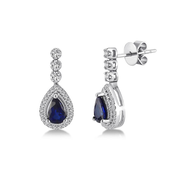 0.80 Karat Safir Pırlanta Küpe